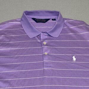 Polo Golf Ralph Lauren Purple/Lavender Cotton Polo Rugby Shirt Size L Pony Logo
